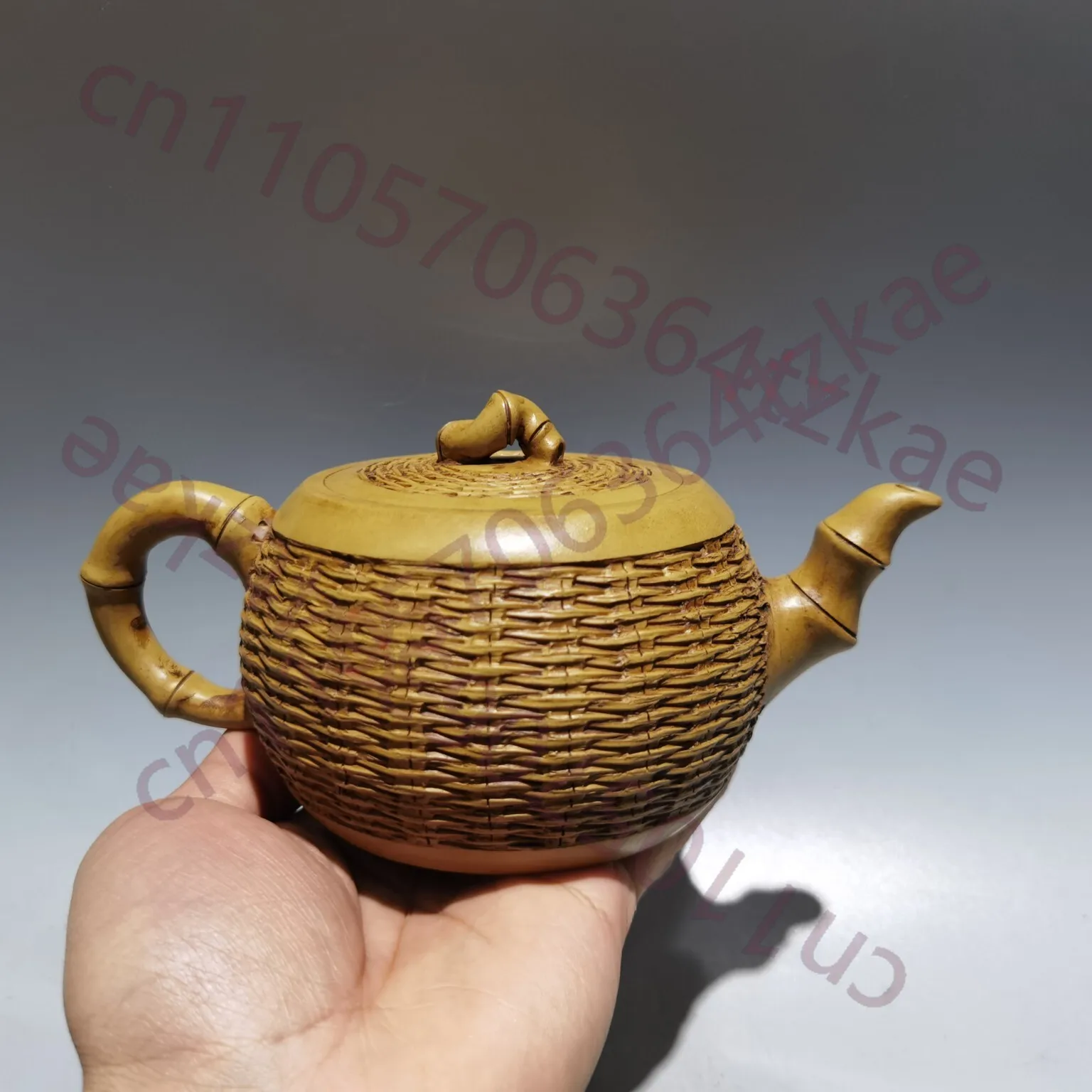 

Bamboo Weaving Teapot Decoration Yixing Zisha Pottery Duan Mud 360ML