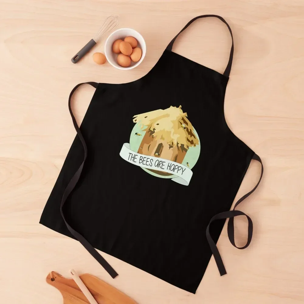 

The Bees are Happy Apron Kitchens Accessories Waterproof Apron