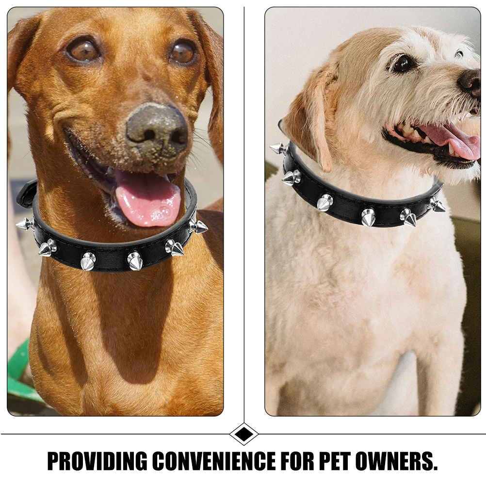 

Durable 2cm Black Adjustable Lightweight Punk Pet Supplies Cat Collars Dog Spiked Dog Collars