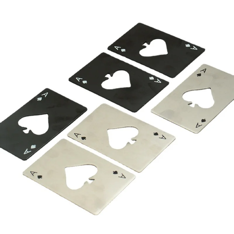 40pcs Spade a Credit Card Bottle Opener Creative Playing Card Stainless Steel Household Tools Bottle Opener Beer Opener