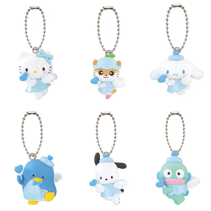 

Bandai Gashapon 6 шт. оригинальные персонажи Sanrio Pochacco HANGYODON игрушки для детей подарок Коллекционная модель украшения