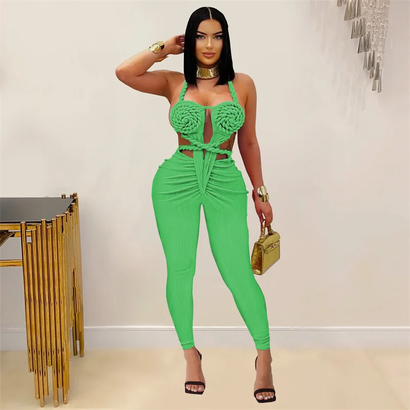 Doyerl مثير الجوف خارج Bodycon حللا امرأة قطعة واحدة الزي Y2K ملابس للنادي حفلة Ruched بلا أكمام Ruched السروال القصير وزرة