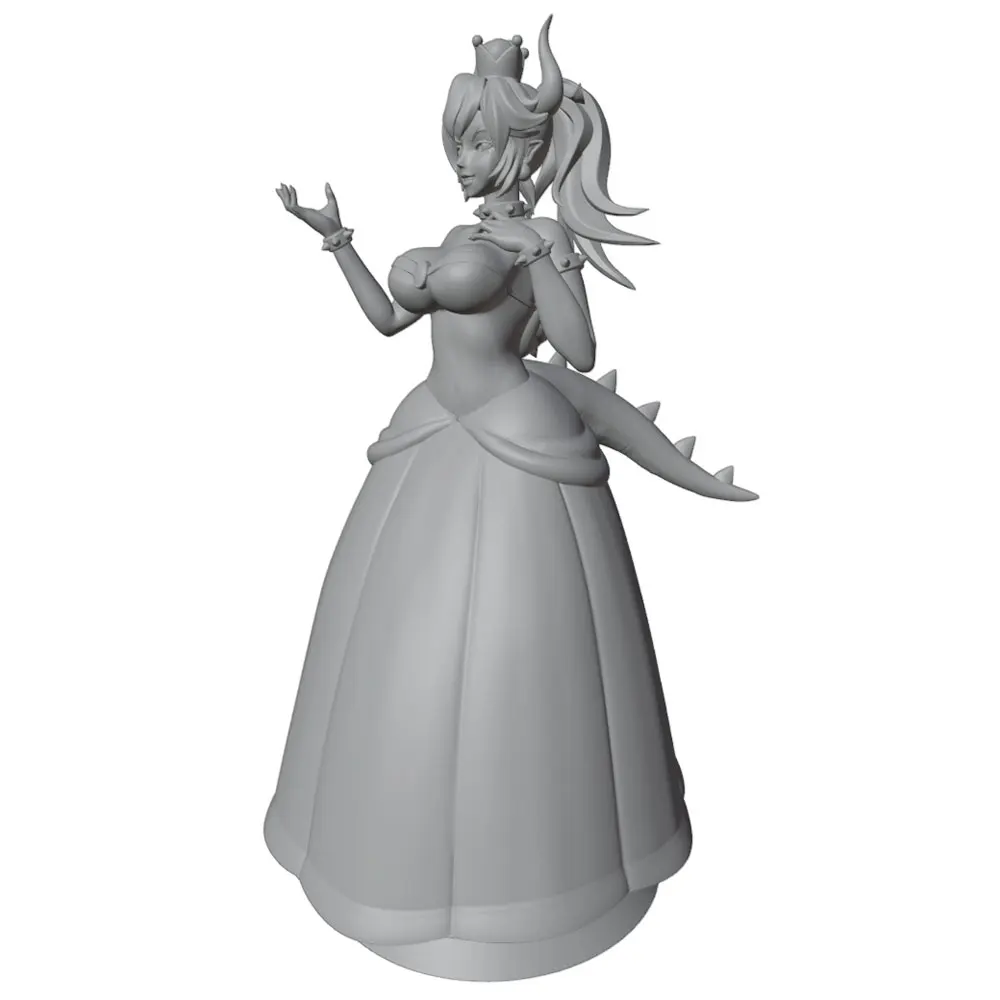 Figura anime impresa en 3D 75 mm gris, DIY sin montar y sin pintar - imagen 3