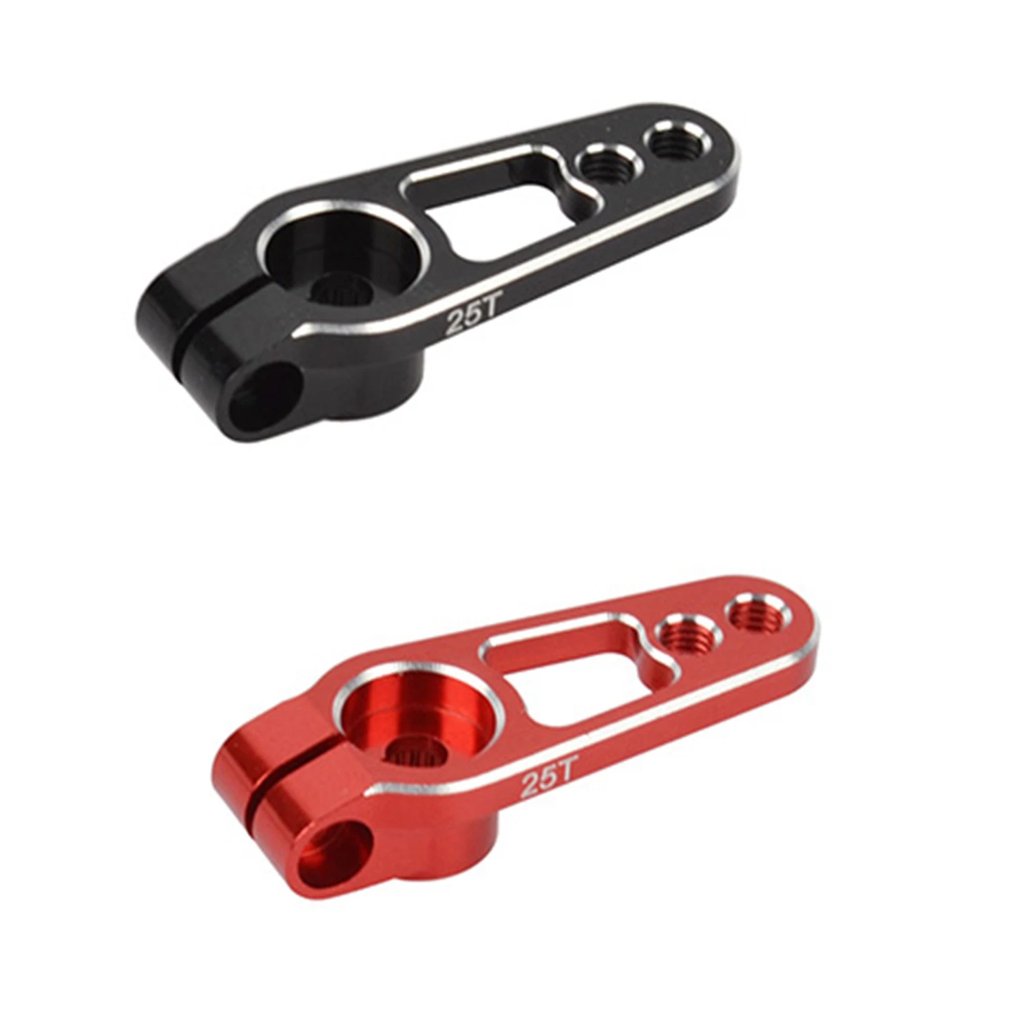 

B49B-2PCS Aluminum Alloy 25T 31Mm Steering Servo Arm Horn For RC Car Crawler Parts,Black & Red
