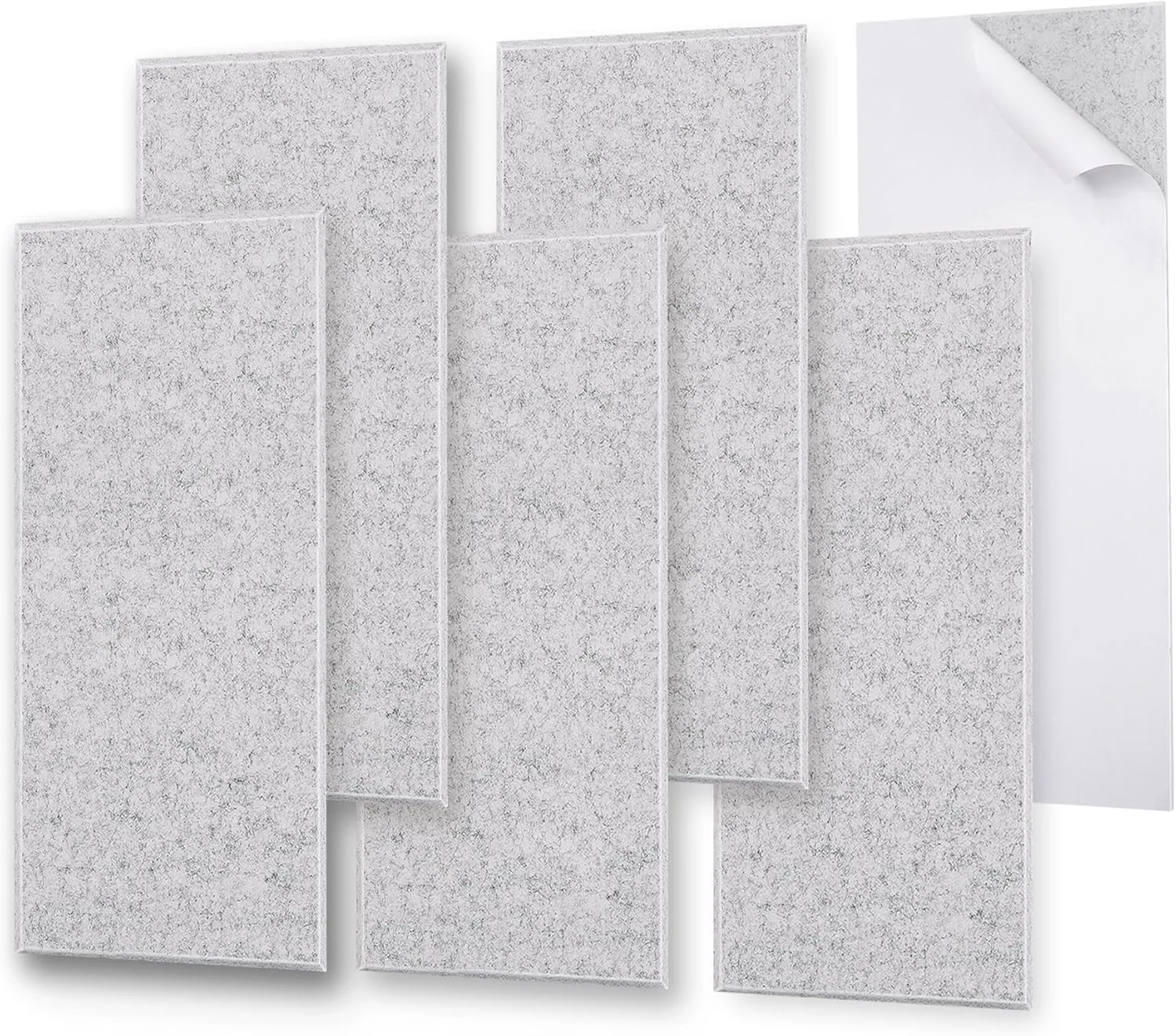 6 Pack High-Density Acoustic Wall Panels, 15.75x31.5x0.47 Inches, Silver Grey Soundproofing for Studio and Home