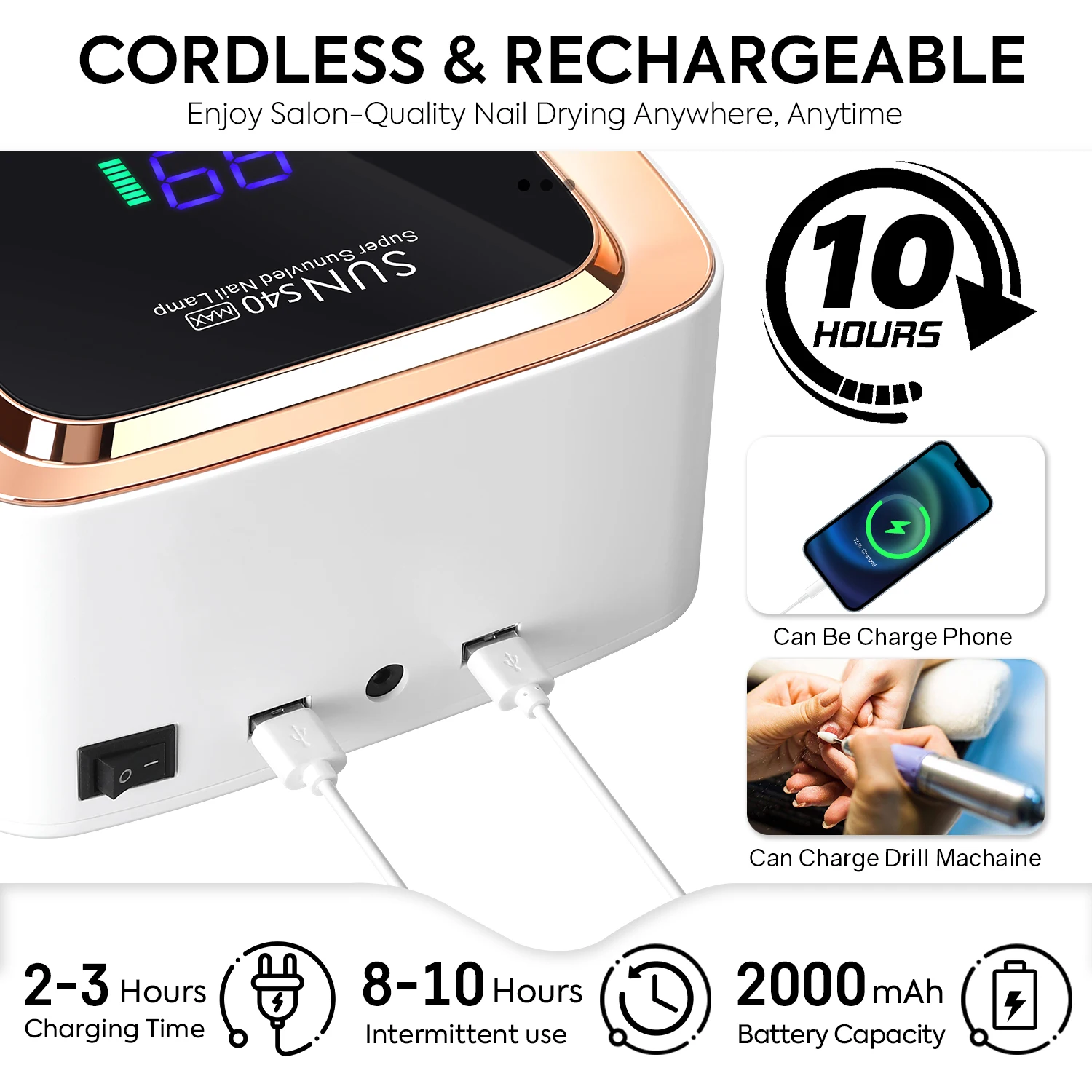 المهنية 180 واط الأشعة فوق البنفسجية LED مسمار مصباح 57 مصباح ليد الخرز قابلة للشحن مجفف الأظافر بسرعة هلام طلاء الأظافر لأدوات مانيكير