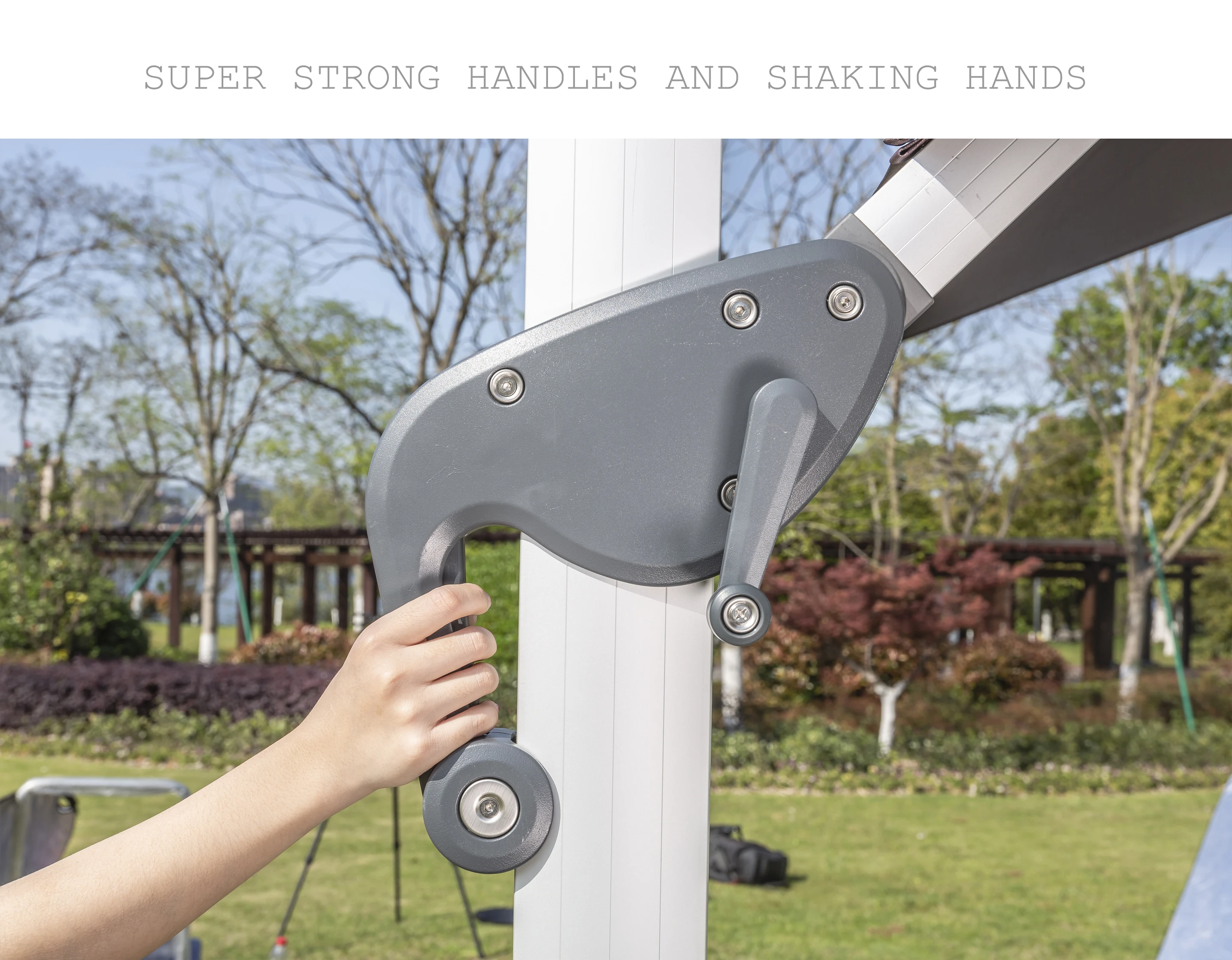 ร่มกันแดดขนาดใหญ่แบบคานยื่นสำหรับสวนกลางแจ้ง ร่มโรมันแบบหนักสำหรับระเบียง