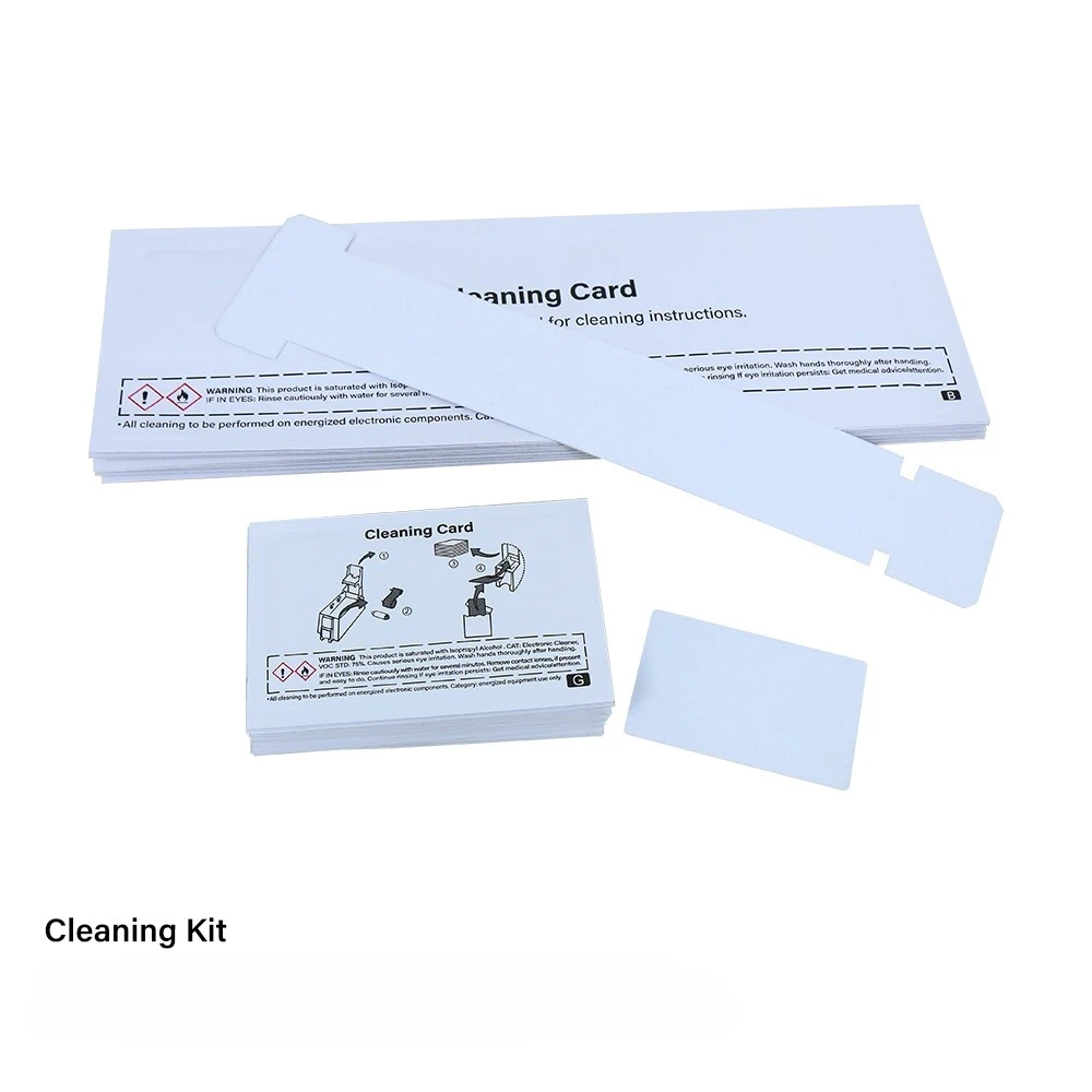 

Комплект чистящих карт, длинная чистящая карта, короткий тампон для чистки карт, чистый валик для принтера карт zebra P330i P430i