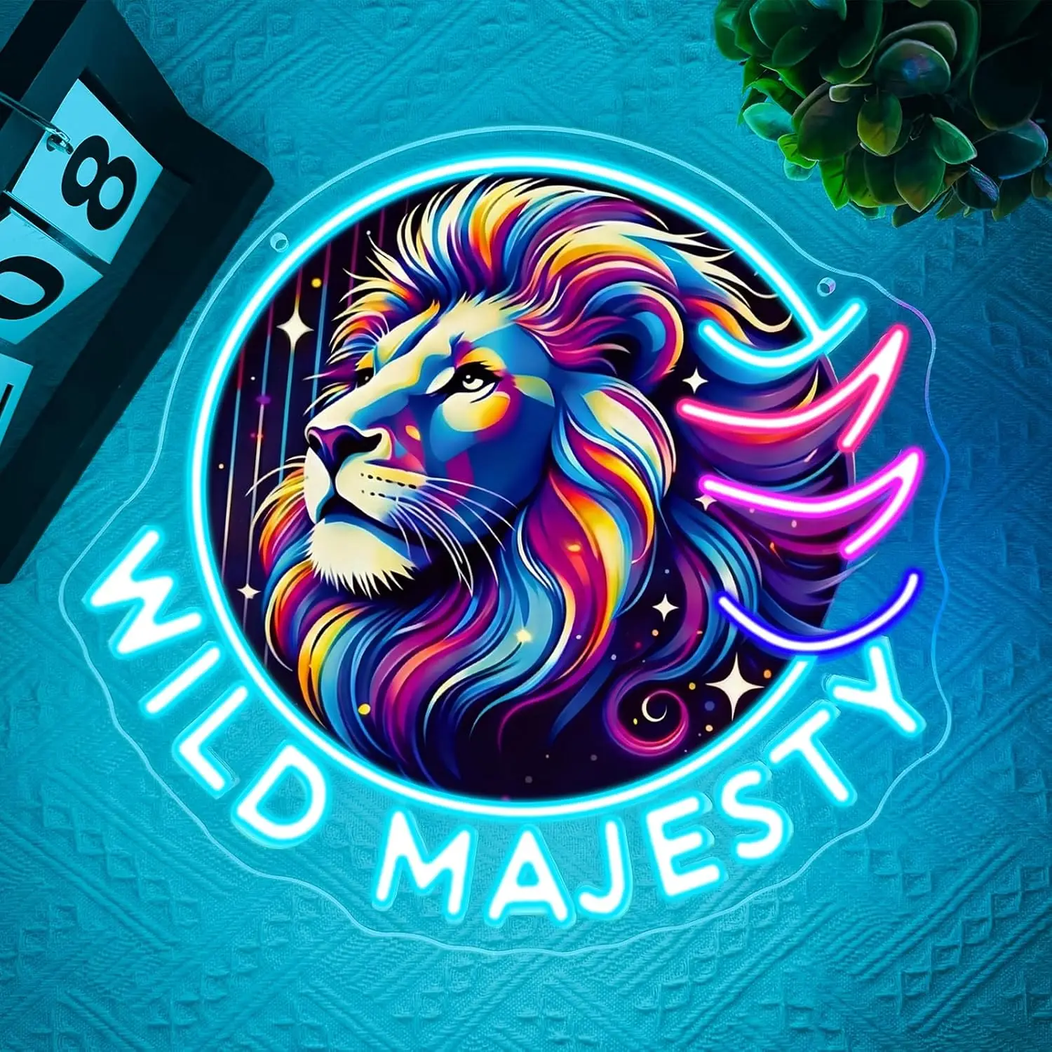 Wild Majesty Lion LED Neon Sign USB Powered Wildlife Animal Graffiti Art Neon Light Garage Bar Retro Pop Art Aesthetic Decor
