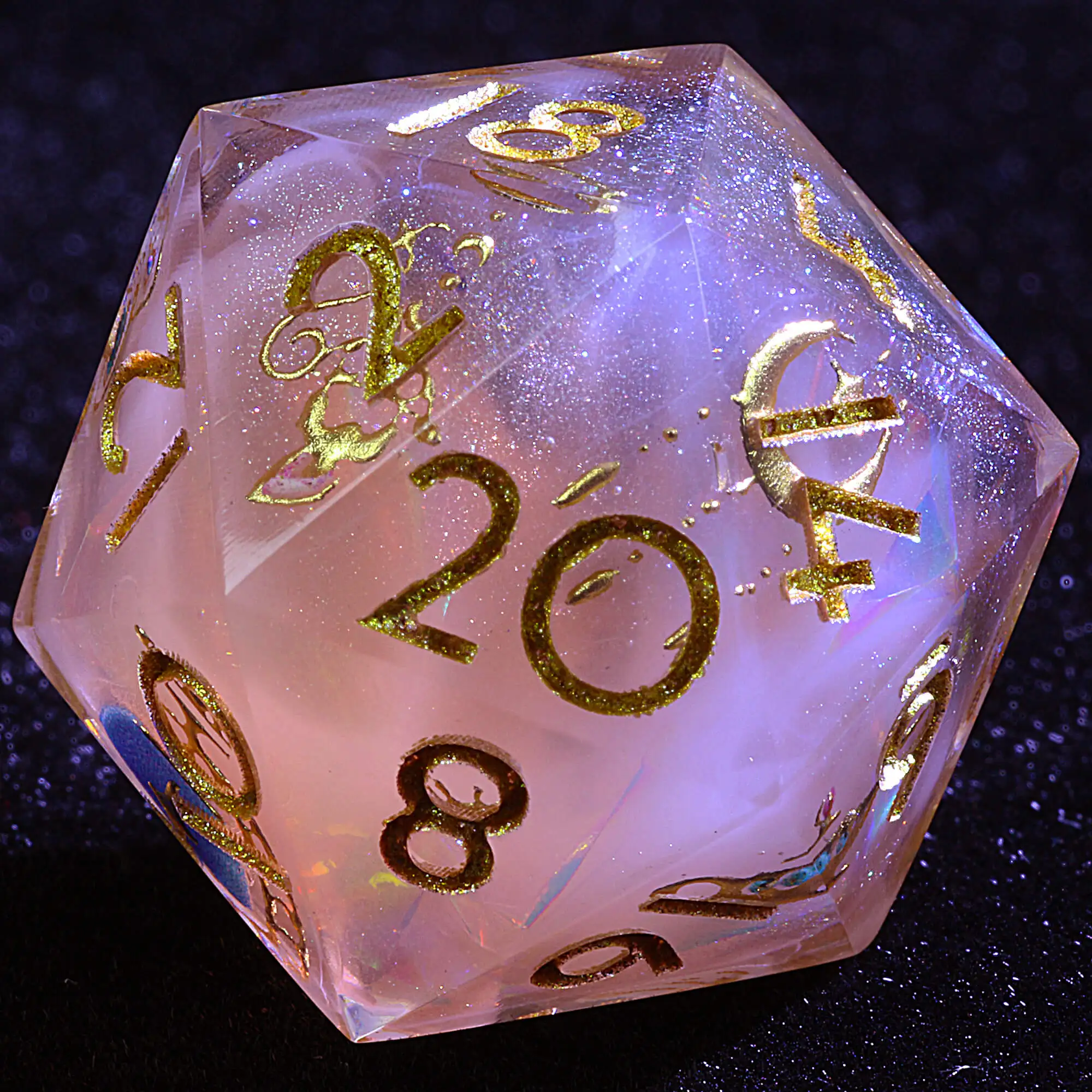 9 Polyhedral Resin Dice D and D Sets Gold Coffee