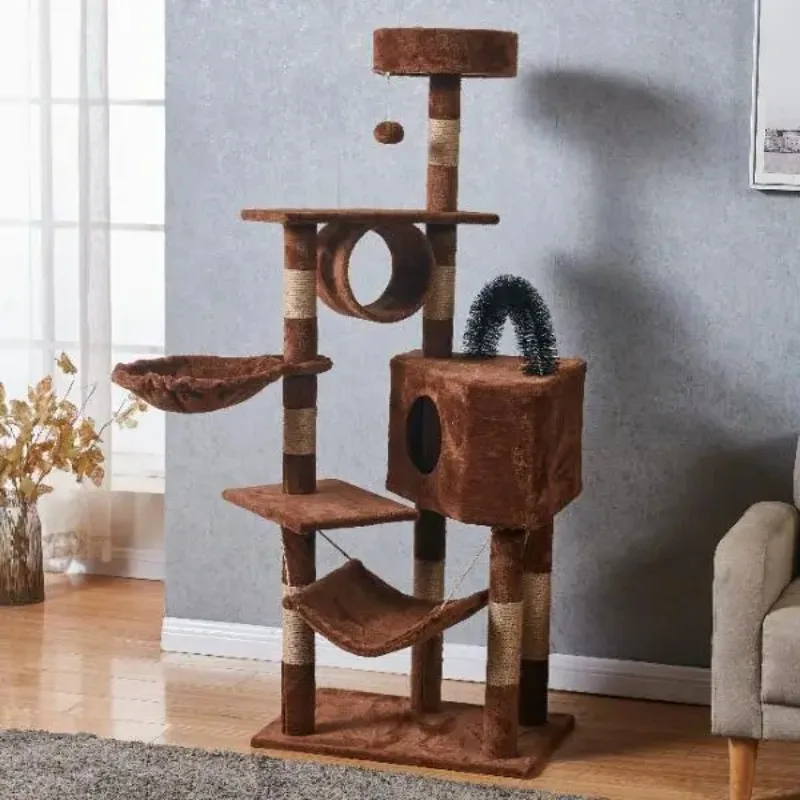 

Wooden Cat Climbing Frame Cats Tree Nest Integrated Large Scratching Post Aesthetic Luxury Furniture Pet Scratchers Cat Supplies