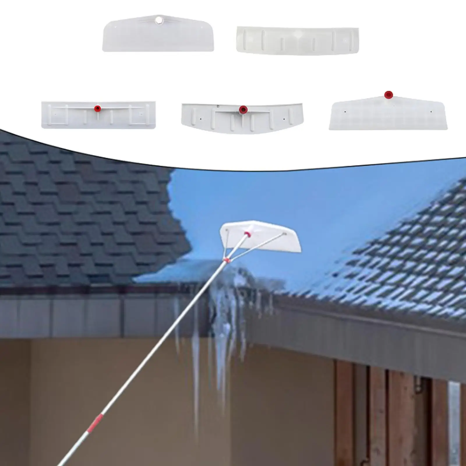 Wide Head Roof Snow Rake Extendable Snow Scraper PP Material Removal Tool for Winter Snow Clearing