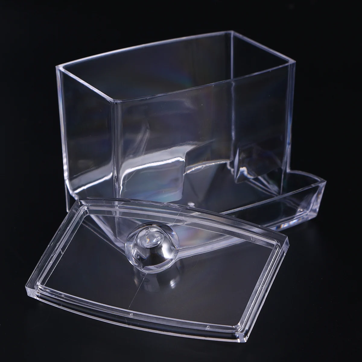 

Cotton Storage Box Clear Canisters Swab Dispenser Ball Holder Desktop Containers Organizers Premium Transparent