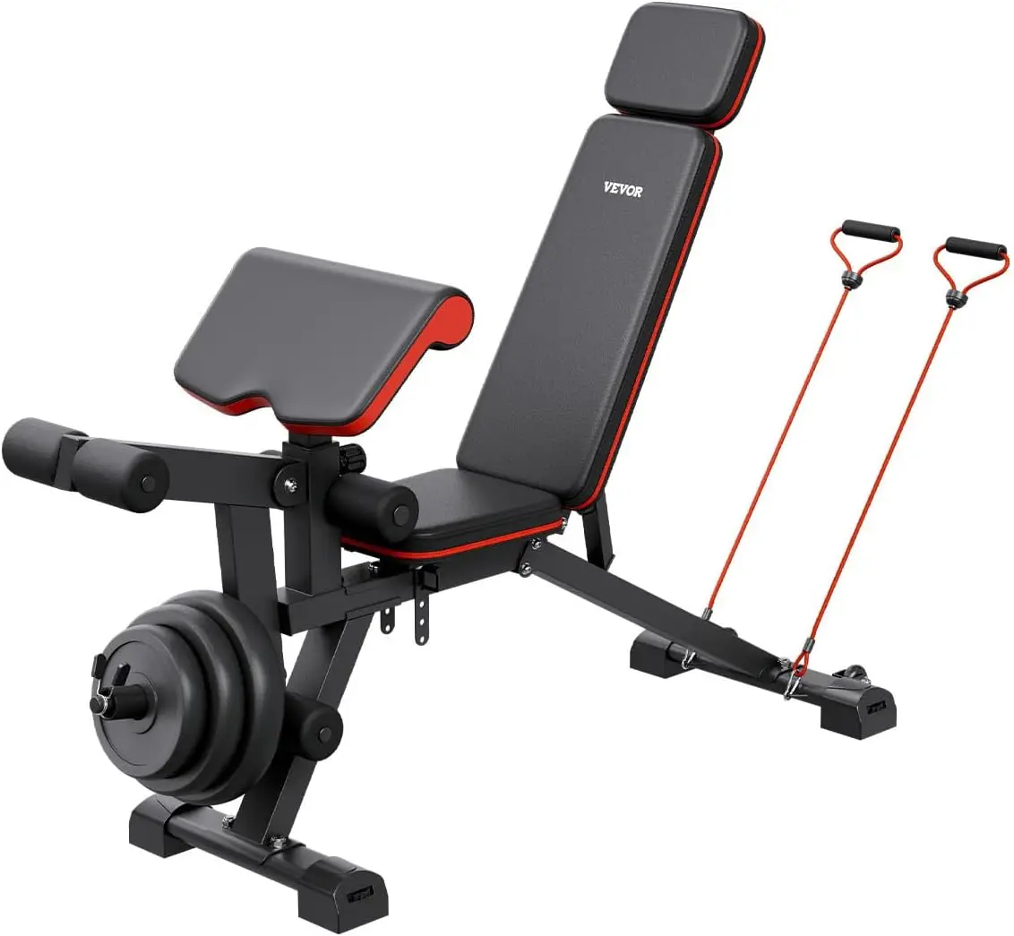 Weight Bench, 800lbs/660lbs Adjustable Weight Bench Press for Full Body Workout, Exercise Sit-up Bench for Home Gym Strength Tra