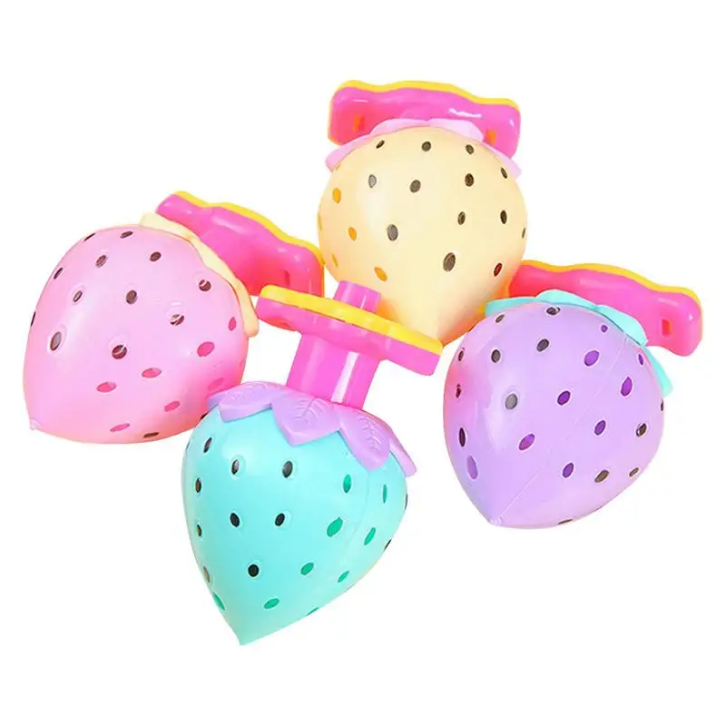 Spinning Gyro Top For Kids Luminous Light Strawberry Rotating Flashing Fidget Strawberry Design Gyro Toy Birthday Gift For Kids