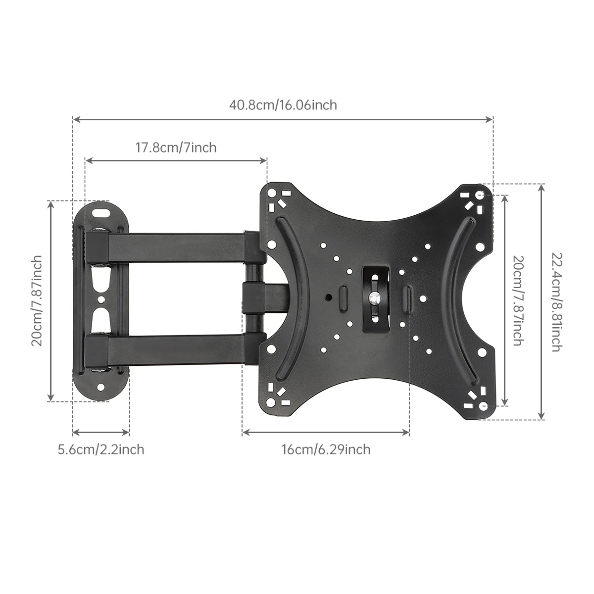 20กก.14-42นิ้วTV Wall Mount Bracketแบนแผงกรอบทีวีสนับสนุน15องศาเอียงสําหรับLCD LED MonitorแบนPan