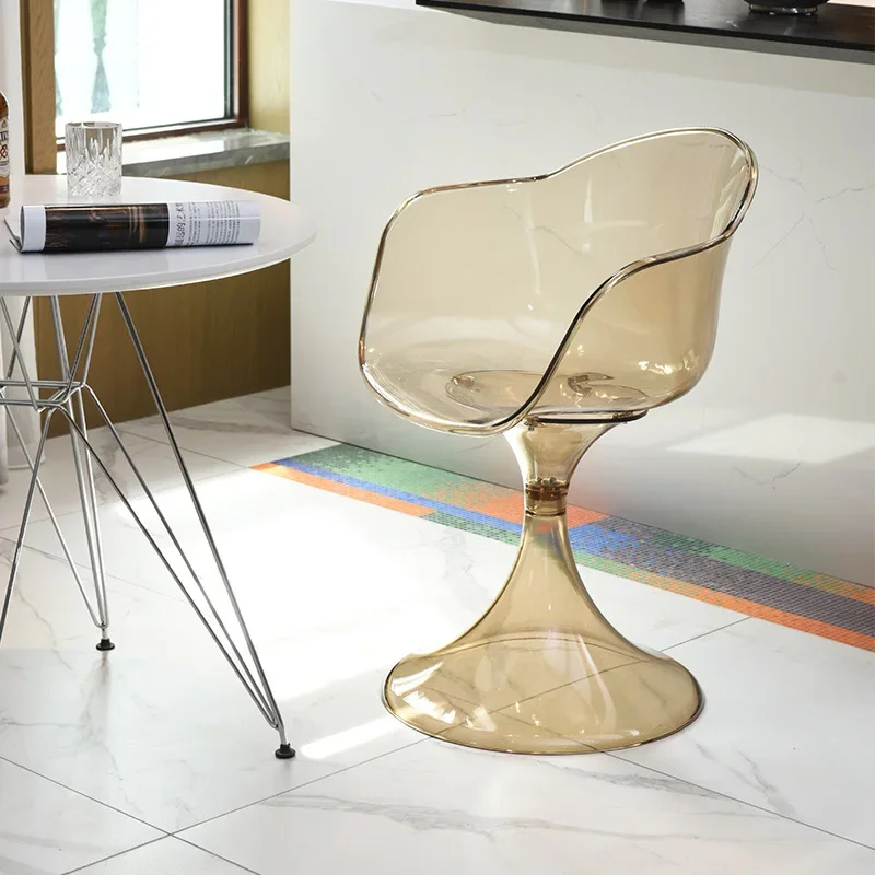 Nordic Transparent Dining Chair Back Chair Creative Designer Colorful Acrylic Chair Plastic Stool