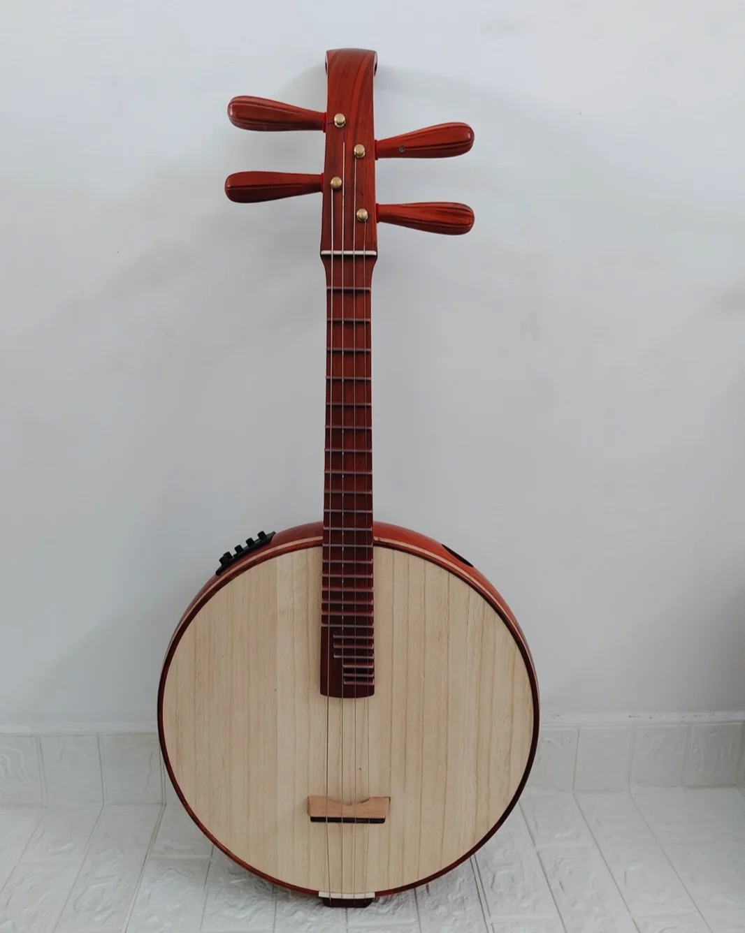 Electroacoustic Ruan Zhongruan medium ruan Red rosewood Side sound hole Straight head Chinese string instruments