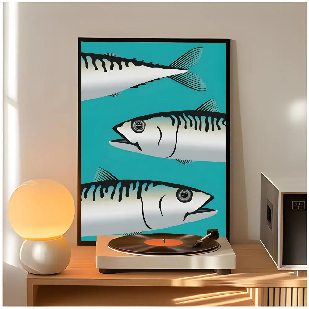 Colorful Sardine Lobster Fish Ocean Poster Premium Wall Decor Modern Home Poster Unframed