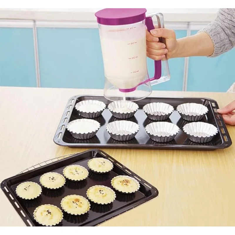 1pc batter dispenser, pancake cupcake batter dispenser for perfect pancakes, cupcakes, waffles, muffin mixes, dumplings and cake