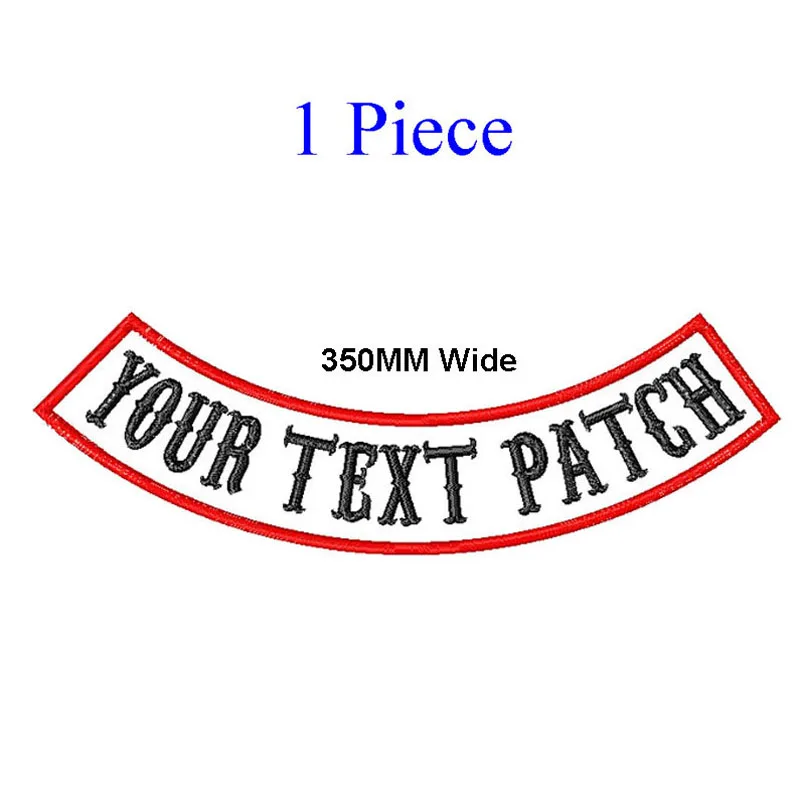 1 PC 350MM WIDE CUSTOM TOP OR BOTTOM MOTORCYCLE EMBROIDERED MC ROCKER PATCH BIKER VEST PATCHES