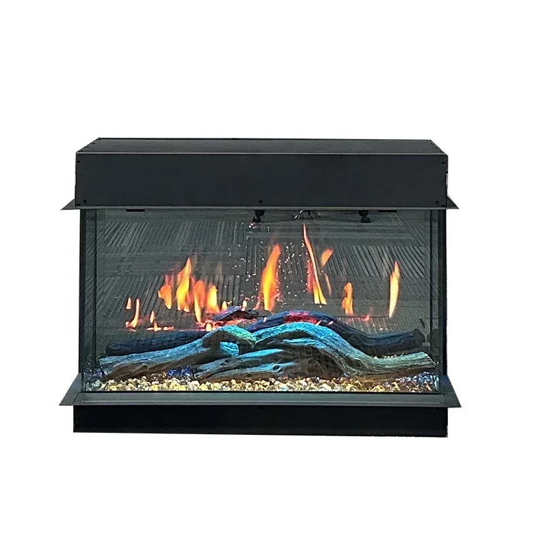 3D Virtual Electric Fireplace With Sparks LCD Electric Fireplace 40 Inch Wireless 3D Fireplace