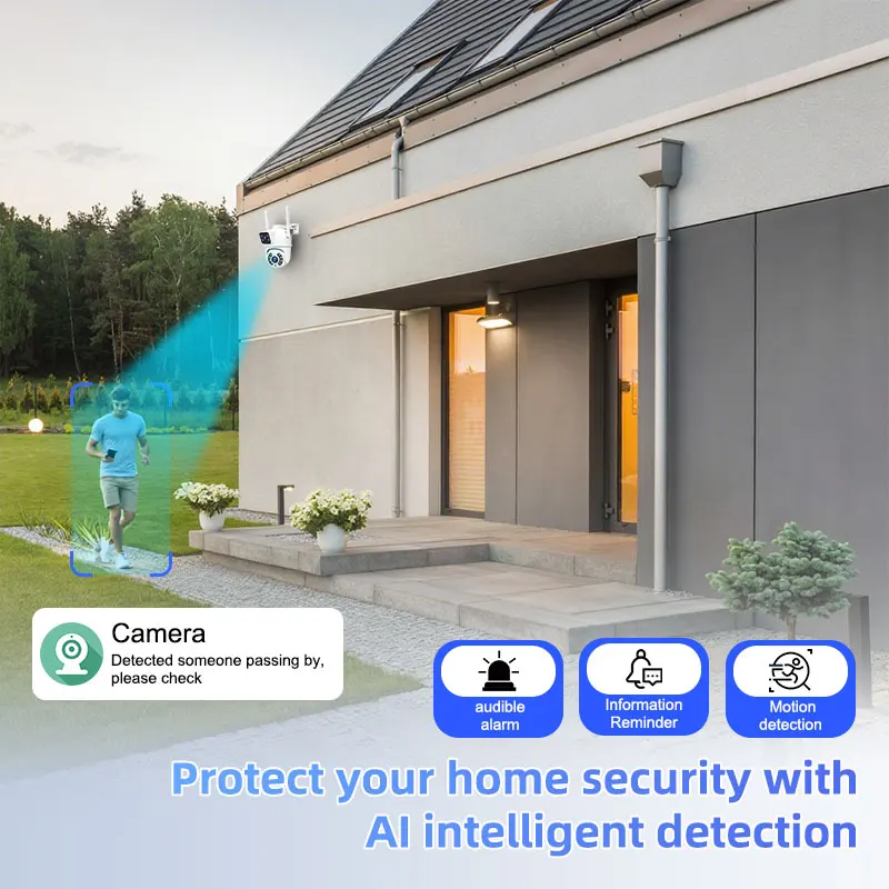 كاميرا لا سلكية للمنزل الذكي بعدسة مزدوجة 6 ميجابكسل كاميرا مراقبة لاسلكية واي فاي للرؤية الليلية كاميرا CCTV داخلية وخارجية #6