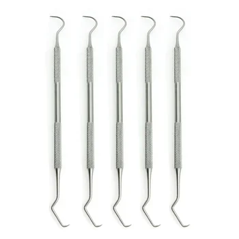5PCS Doppel Haken Zahn Dental Explorer Sonde Zahnarzt Werkzeug Edelstahl Dental Werkzeug Zähne Sauber Hygiene Explorer Sonde haken
