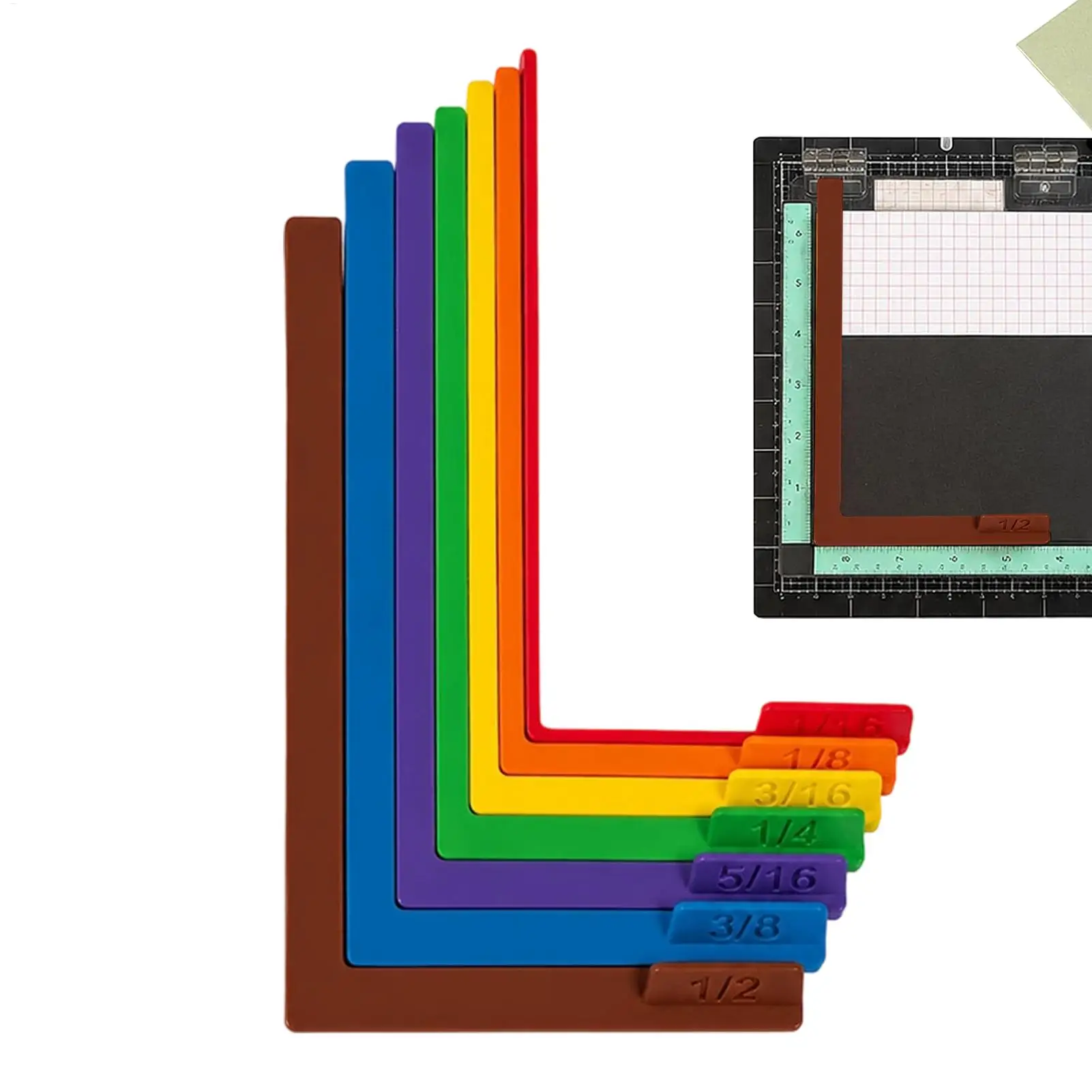 7pcs Paper Crafting Alignment Guides with Case for Card Making Set Precision Layering Matting Spacers Matching Storage Box view 3