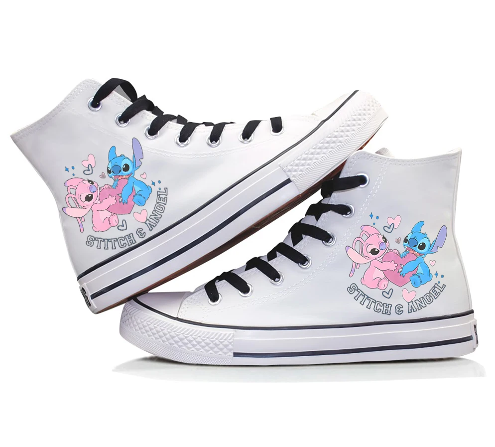 Lilo Stitch Canvas Sneakers High Top Canvas Shoes Cute Cartoon Shoes Summer Fashion Casual Sports Streetwear Sneakers