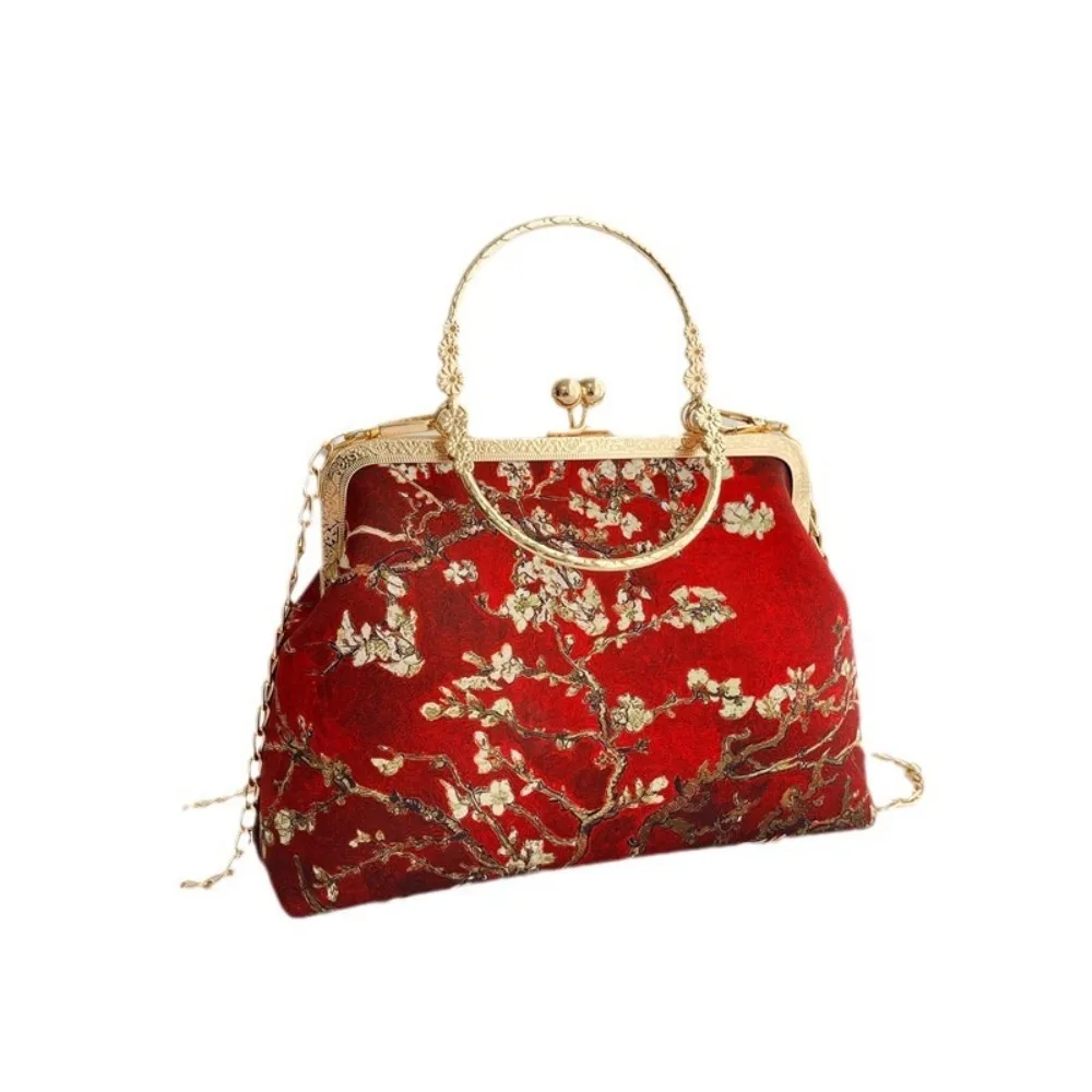 

Popular Chinese Style Banquet Bag Pearl Handle Embroidery Qipao Bag High Capacity Shoulder Bag Trendy Cosmetic Bag Women