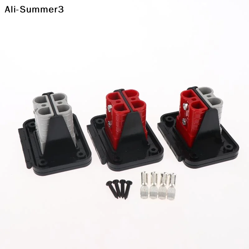 【A11】1 Set Twin Dual Flush Mount Bracket Plug Connector Flush Mounts 50A 600V For Electric Vehicles Power Distribution
