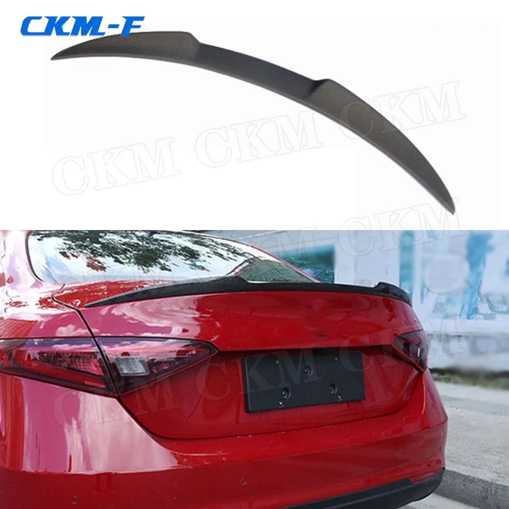 

Carbon Fiber / FRP Car Rear Spoiler Wing Trunk Lip for Alfa Romeo Giulia Spoiler Sedan 2015 - 2017 Rear Trunk Spoiler Boot Wing