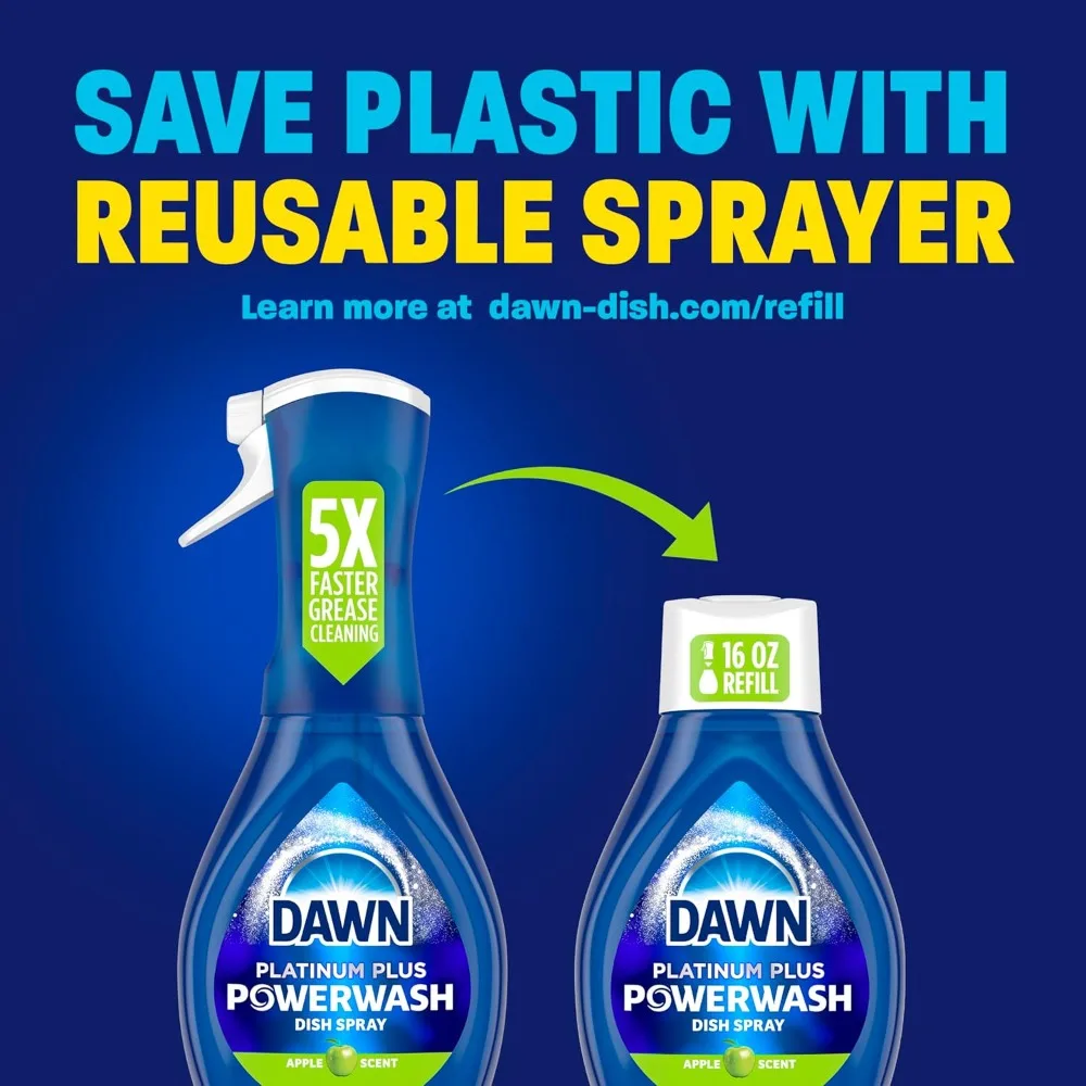 US Shipping Platinum Powerwash Dish Spray Soap Refill Apple Scent 16 oz
