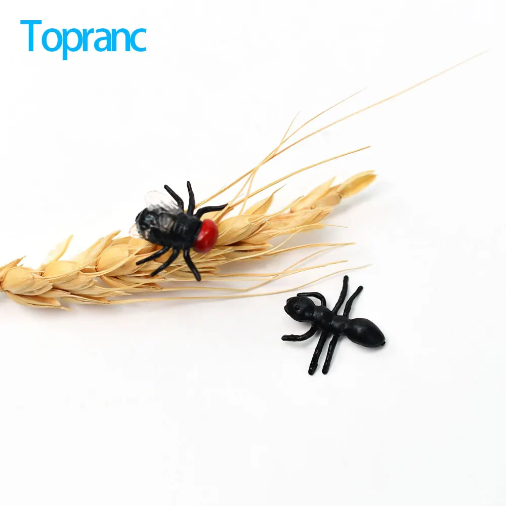 Topranc 100 Stück Kunststoff-PVC-Simulations-Ameisen & Simulations-Fliegen-Insektenköder Angelköder