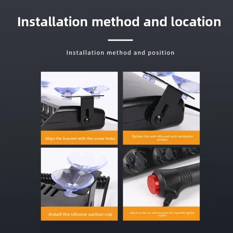 9/12 LED سيارة ضوء إحترافي فلاش إشارة تحذير منارة الشرطة اطفاء الطوارئ الزجاج الأمامي مقطورة مؤشرات السيارة مقاوم للماء #6