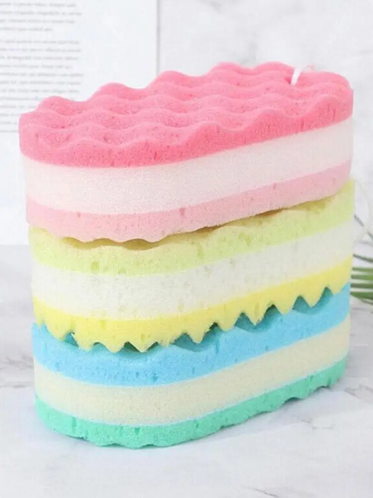 Three-layer Bath Sponge Body Brush Skin Clean Massage Cleaning Shower Brushes Kids Adults Foam Scrubbing Towel Rope Holder