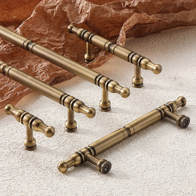 Shoe Cabinets Pulls Bronze Handles Nordic Solid Brass Hardware Furniture Handles for Wardrobe and Drawer Kitchen Cabinet Handles
