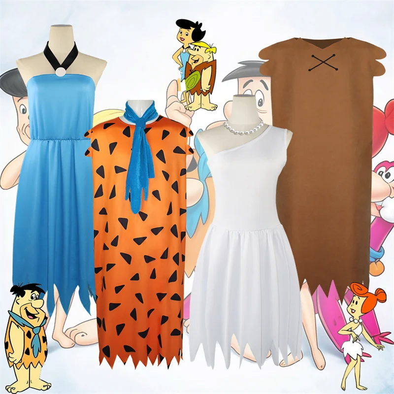 Disfraces de Cosplay modernos y primitivos para adultos, Fred Wilma Barney Betty, accesorios de vestido superior, trajes de Carnaval de Halloween