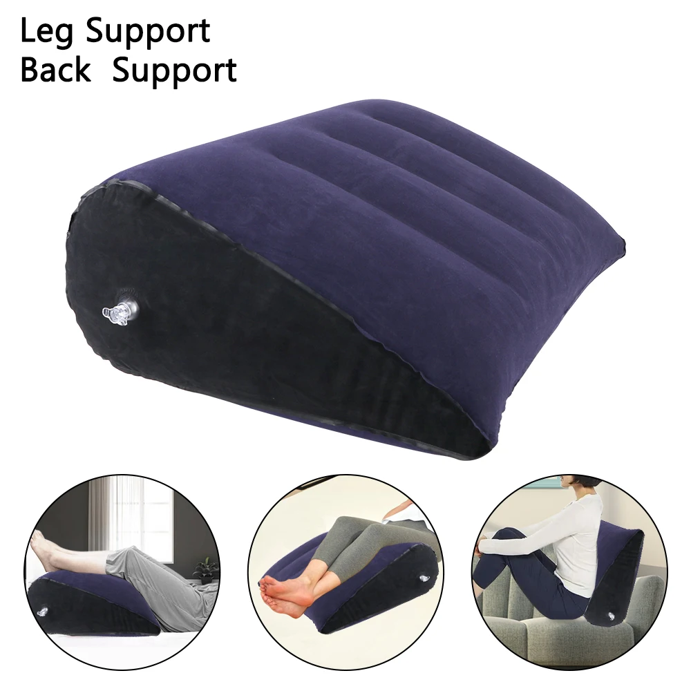 Couple Love Cushion Relax Cushion Portable Foot Rest Air Pillow PVC Flocking For Travel Office Car Inflatable Triangle Pillow