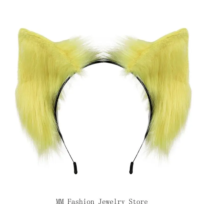 D0UB Diademas con orejas gato felpa Anime para Cosplay, disfraz Halloween, mujeres y adolescentes