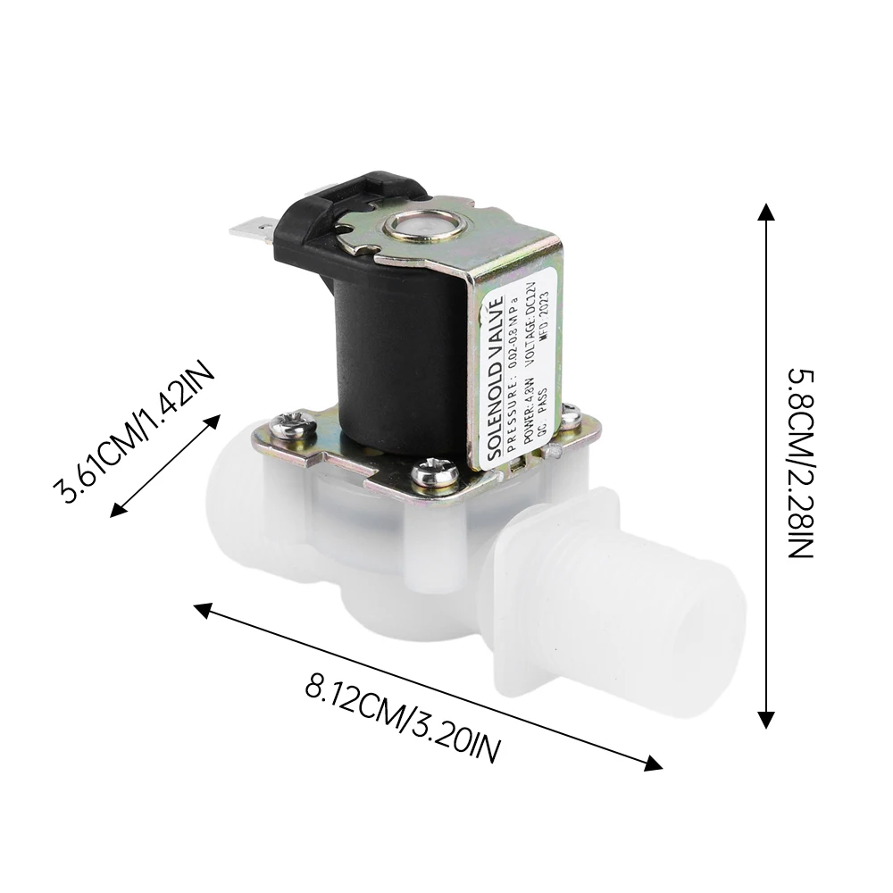 1/2 4.8W AC110V/220V DC12V/24V Normally Closed Flush Solenoid Valve Switch Motorized Solenoid Valve Controller Home Supply