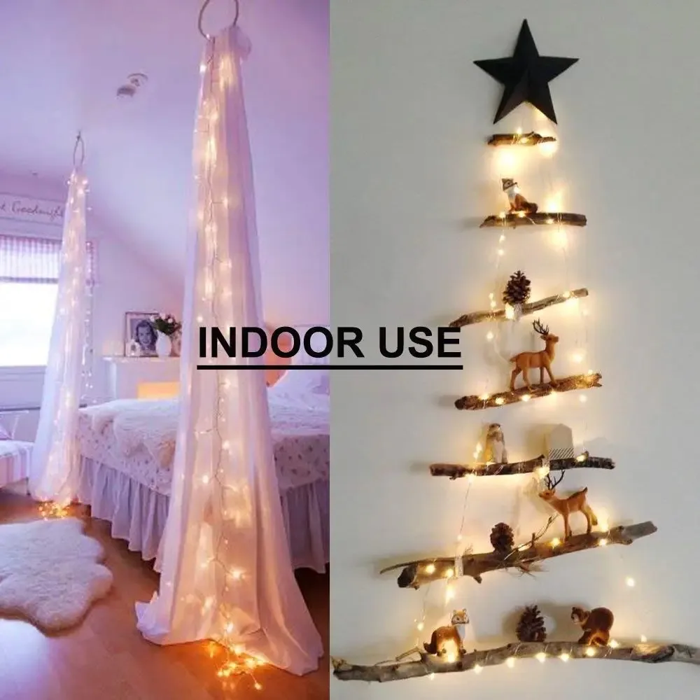 100 LED Waterfall Vine Tree String Lights Battery Fairy Lights for Tree Holiday Christmas Tree BackDrops Garland Decoration