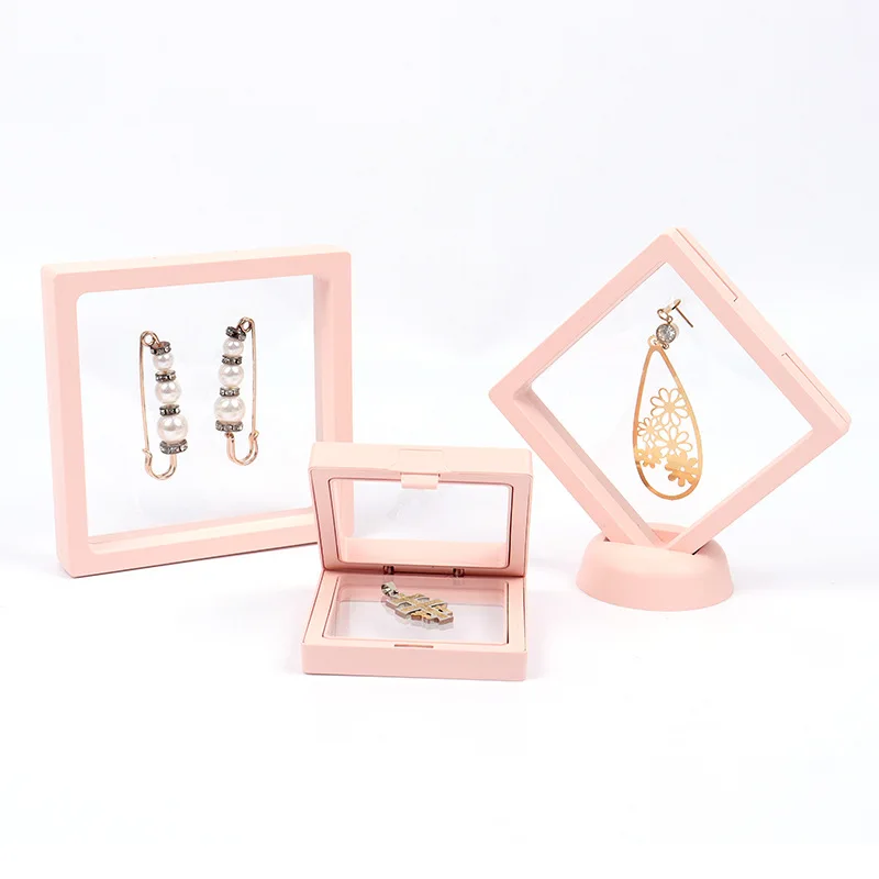 Transparent PE Film Jewelry Storage Box, Ring & Earring Case