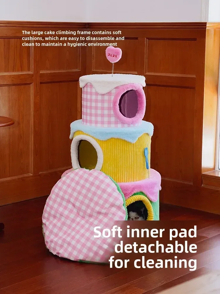 

Pet Birthday Cake Cat Climbing Frame Cat Nest Integrated Tongtian Post Scratch Board Climbing Frame Sisal