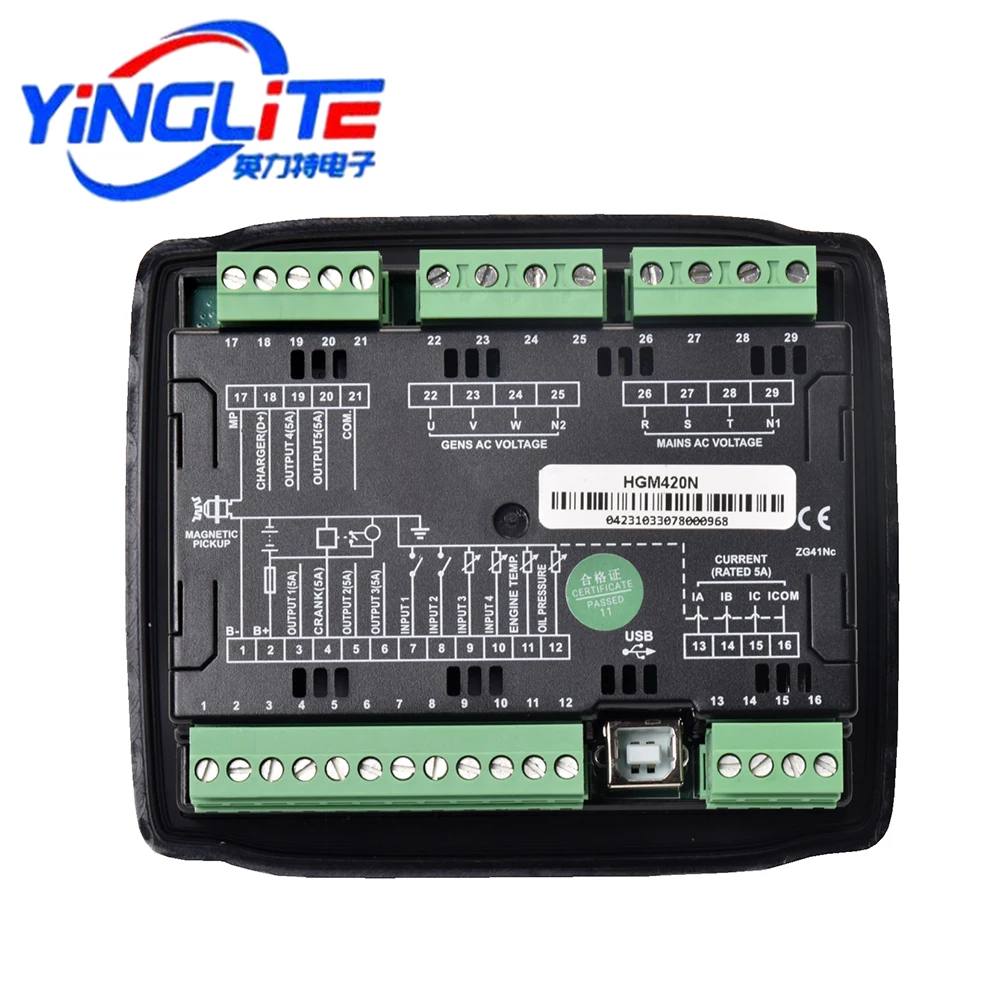 Imagem -06 - Smart Gen Amf Diesel Generator Controller Auto Start Lcd Remote Control Board Control Module Peças Sobressalentes Genconjunto Hgm420n Hgm420n