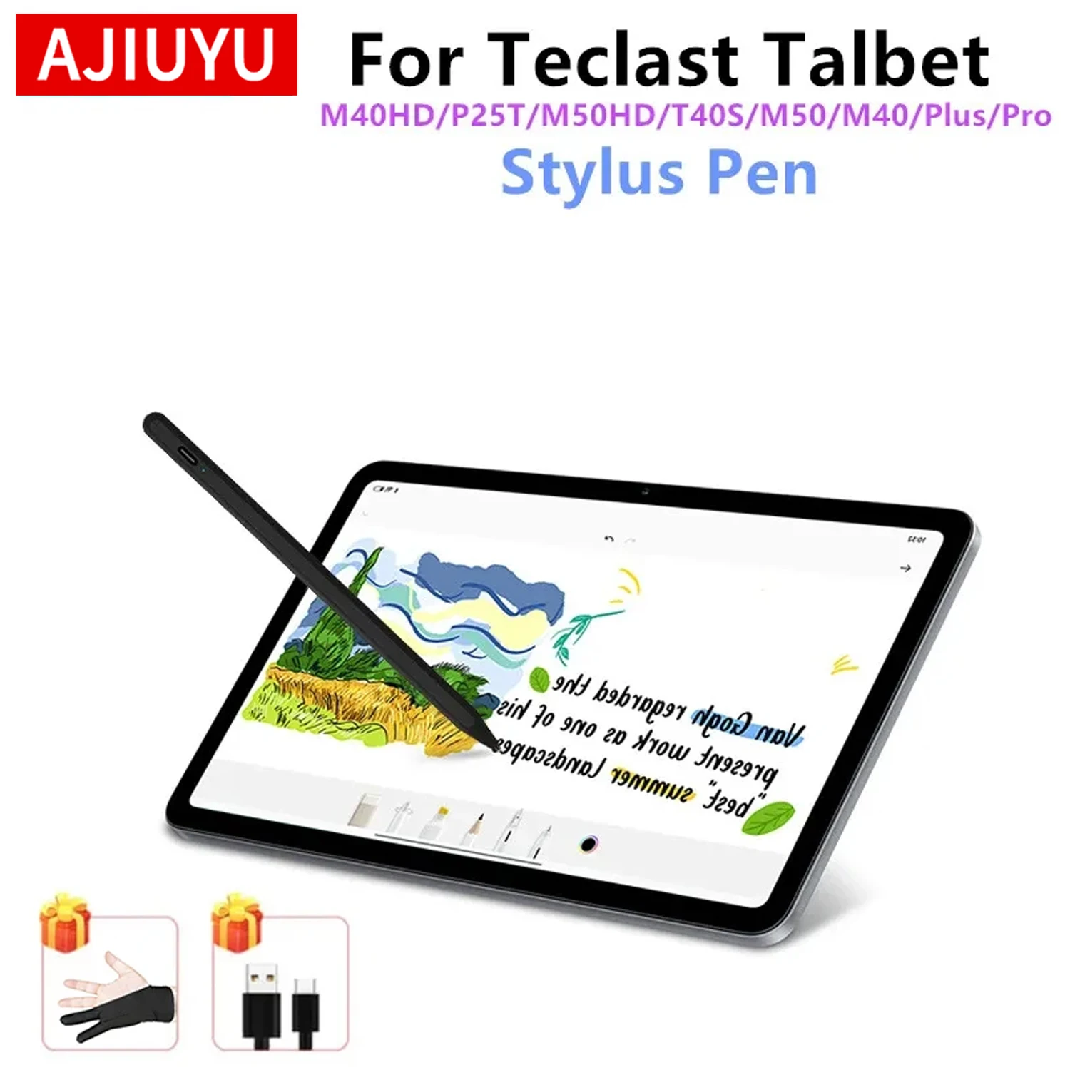 

Стилус для планшетов Teclast P33, P30, T45HD, P80T, T60, P40HD, P80, P85T, T40HD, M50, T50 Pro, T40 Air – сенсорный стилус-карандаш для экрана