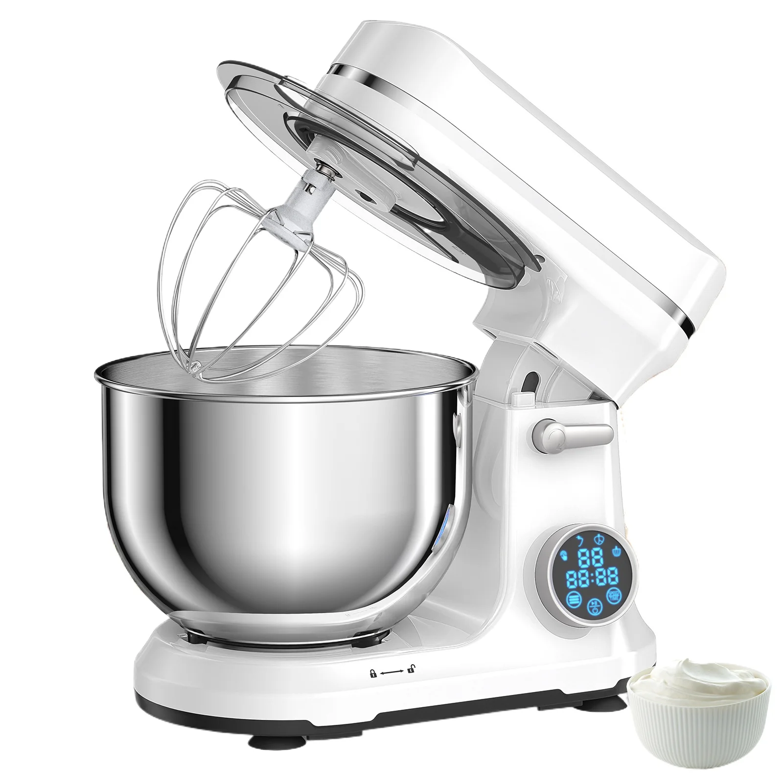 2026 Powerful Planetary Stand Mixer for Home Kitchen Electric Flour & Cake Food Mixer with Die-Casting Stand & Mixing Bowl