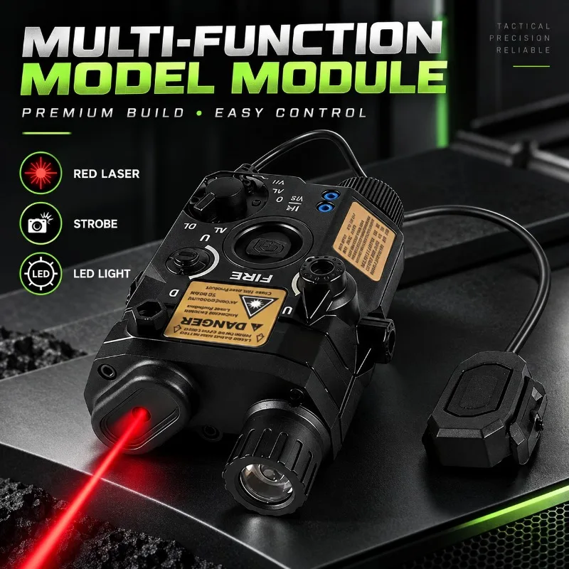 Multi‑Scene PEQ15‑Style Alloy Hobby Decor Unit, Flashlight Beam Indicator Accessory with External Remote Switch
