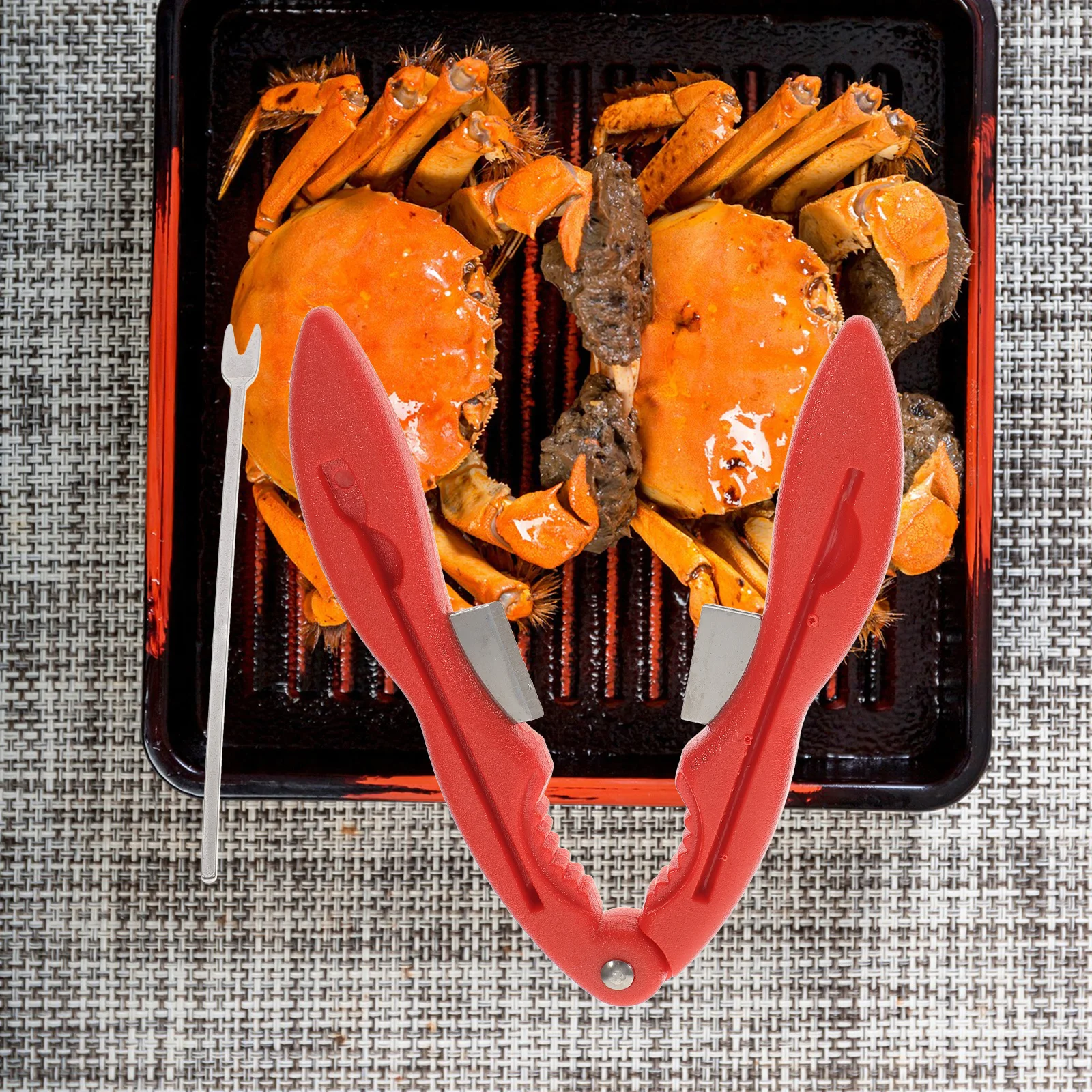 

1Set Stainless Steel Crab Eating Tools Sturdy Handle Crab Crackers Seafood Forks Lobster Picks Kitchen Utensils